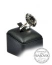Contour: Silver Ring 19mm "Rhombus" - Jet Hematite, Crystal
