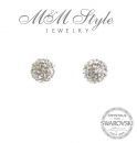 Silver Earrings 12mm - Crystal