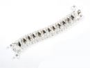 Silver Bracelet, with two lines of crystals swarovski