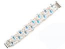 Silver Bracelet, with three lines of crystals swarovski