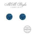 Silver Earrings 12mm - Metal Blue