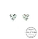 Silver Earrings Heart 10mm - Crystal