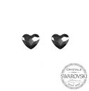 Silver Earrings Heart 10mm - Jet