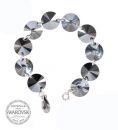 Bracelet with Swarovski Crystals, Jet Hematite