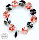 Bracelet with Swarovski Crystals, Jet Hem. and Rose Peach