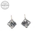 Silver Earrings - Mix Crystal, Jet Hematite