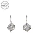 Silver Earrings Cube 8mm - Bl. Diamond