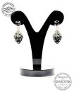 Silver Earrings 19mm Lemon - Mix Crystal, Jet Hem.