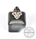 Silver Ring 23mm Lemon - Mix Rose Gold, Jet Hem.