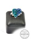 Silver Ring "Sweet Heart" - Mix Sapphire, Blue Zircon