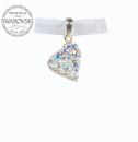 Necklace "Sweet Heart" 17mm -Mix Crystal AB, White Opal