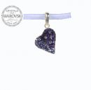 Necklace "Sweet Heart" 17mm - Mix Purple Velvet, Tanzanite