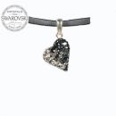 Necklace "Sweet Heart" 17mm - Mix Crystal, Jet Hem.