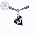 Necklace "Sweet Heart" 17mm - Silver Night