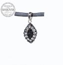 Necklace 19mm Rhombus - Crystal, Jet Hem.