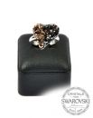 Silver Ring "Sweet Heart" 17mm - Rose Gold, Jet Hem.