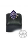 Silver Ring 19mm "Rhombus" - Purple Velvet, Tanzanite