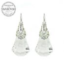 Silver Earrings Raindrop 24mm - Crystal