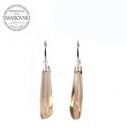 Silver Earrings Crystalactite 30mm - Golden Shadow