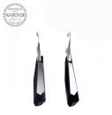 Silver Earrings Crystalactite 30mm - Jet