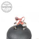 Silver Ring Butterfly 12mm - Rose Peach