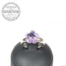 Silver Ring Flower 10mm - Violet