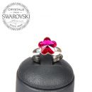 Silver Ring Flower 10mm - Fucshia