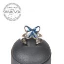 Silver Ring Butterfly 12mm - Denim Blue