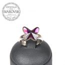 Silver Ring Butterfly 12mm - Amethyst