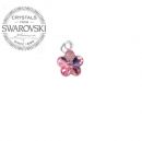Silver Necklace Flower 10mm - Light Rose