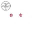 Silver Earrings Flower 6mm - Light Rose
