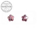 Silver Earrings Flower 10mm - Light Rose