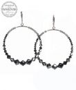 Silver Earrings Jet Hematite