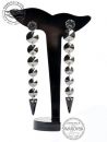 Silver Earrings Rivoli, Spike - Jet Hematite, Jet