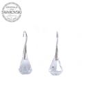 Silver Earrings Raindrop 14mm - Crystal