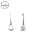 Silver Earrings Raindrop 14mm - Crystal AB