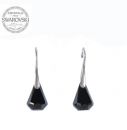 Silver Earrings Raindrop 14mm - Jet