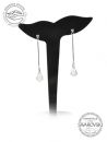 Silver Earrings Raindrop 14mm - Crystal
