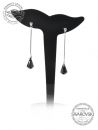 Silver Earrings Raindrop 14mm - Jet