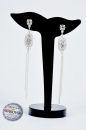 Silver Earrings Cylinder - Crystal