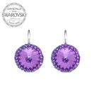 Silver Earrings Cone Rivoli 12mm - Vitrail Light