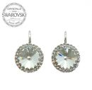 Silver Earrings Cone Rivoli 12mm - Crystal