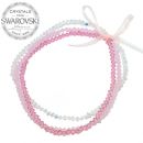 Triple bracelet 3mm - Rose Water, Rose, Crystal AB