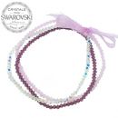 Triple bracelet 3mm - Amethyst, Rose Water, Crystal AB