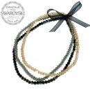 Triple bracelet 3mm - Black Diamond, Golden Shadow, Jet Hematite