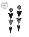 Silver Earrings Arrows - Jet, Silver Night