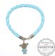 Silver bracelet with silver pendant: Blue