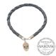 Silver bracelet with silver pendant: Black